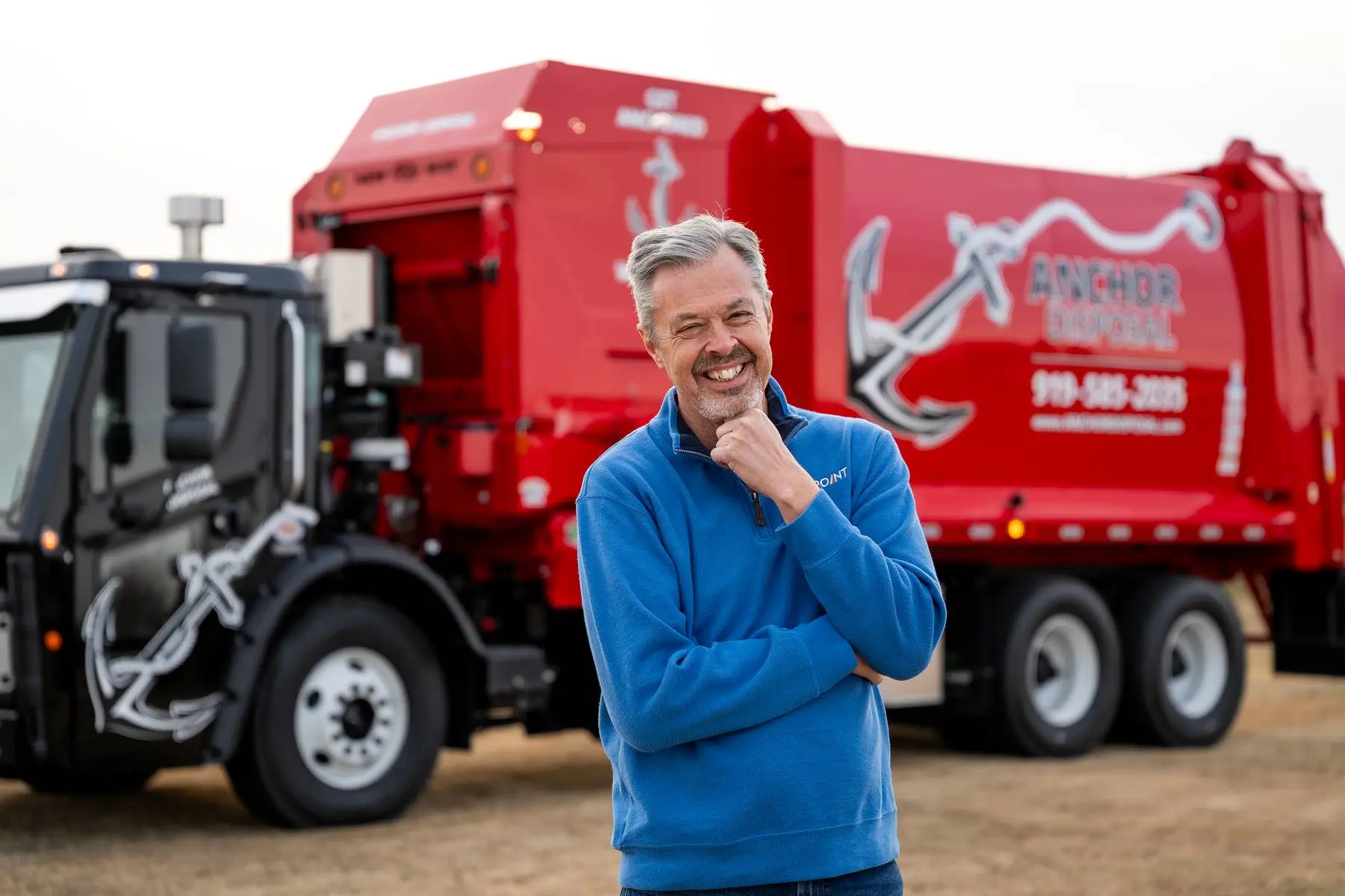 Tim Herman with waste truck